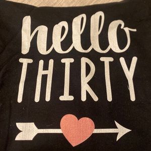 Hello thirty black pull over hoodie with front pocket